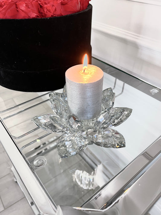 Ciara Contemporary Silver Crystal Candle Holder – Totally Glam Home Decor