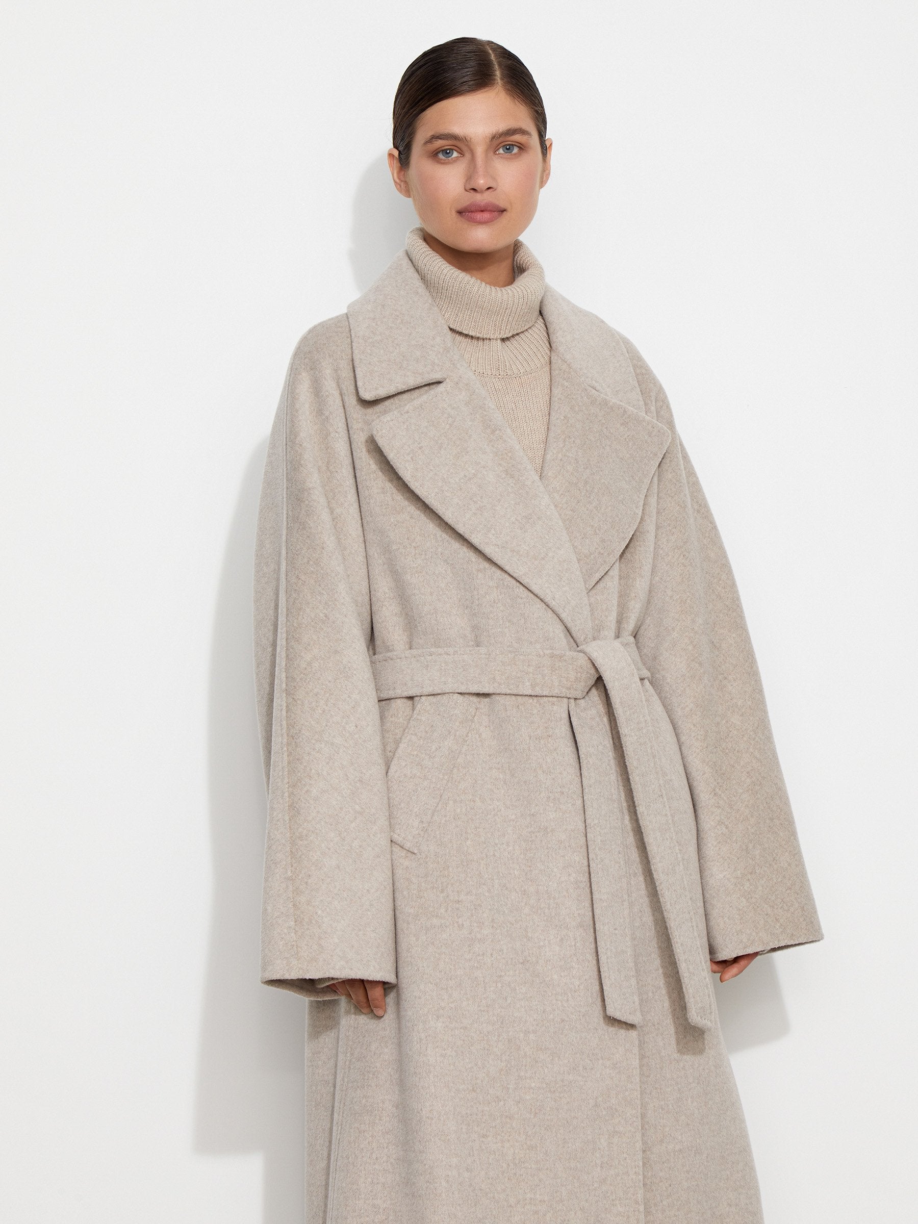 estnationwool cashmere belted coat