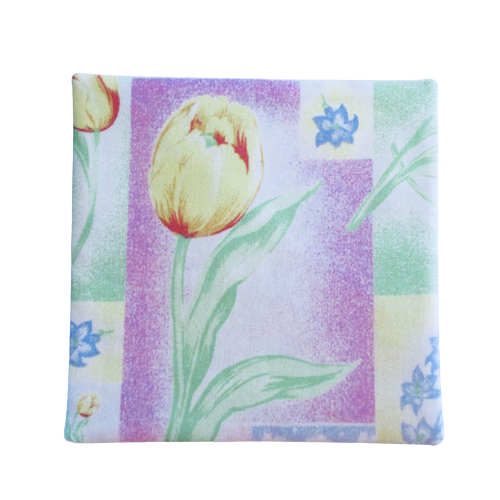 Mini Mug Rug - Extra Large Coaster - Pastel Tulips - Beachside Knits N Quilts