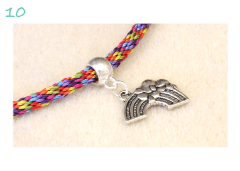 Rainbow Kumihimo Bracelet free instruction 10