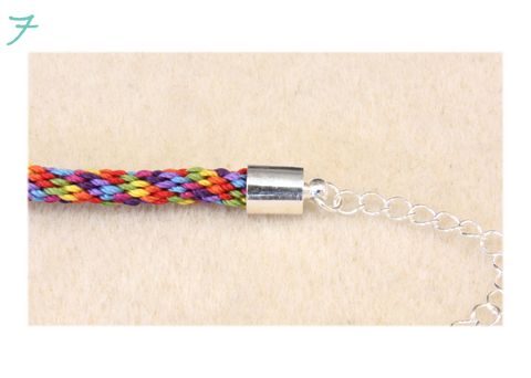 Rainbow Kumihimo Bracelet free instruction 7