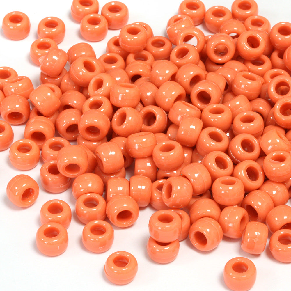 Heart Pony Beads, Opaque Orange FACTORY BULK PACK (1000 Piec