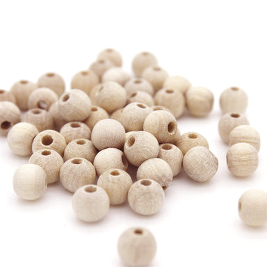 Bead Landing Natural Wood Round Craft Beads - 8mm - Each