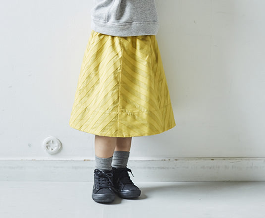2-way gathered skirt（yellow×indigo）