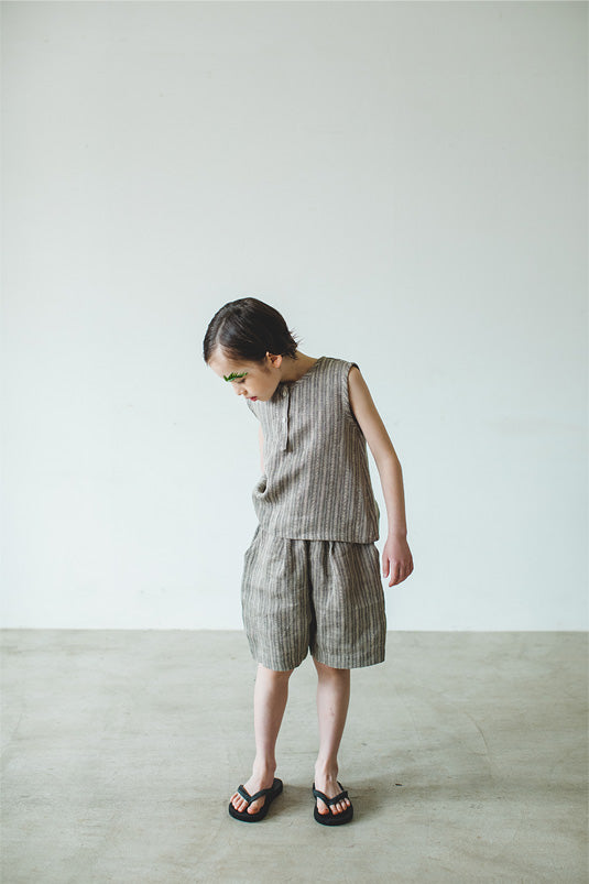 linen-stripe-shorts