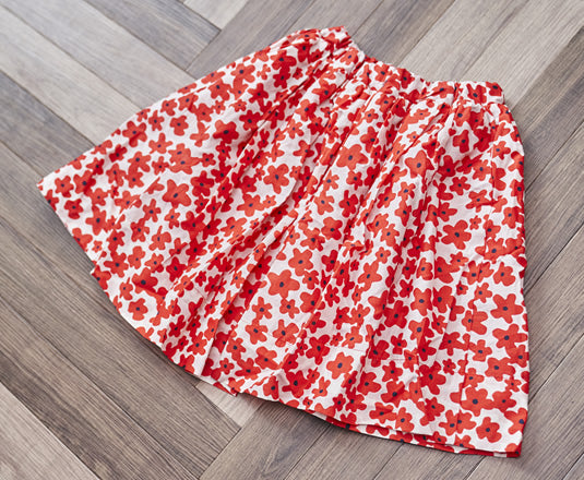 Printed reversible fluffy skirt
