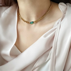 Minimalist Emerald Choker Necklaces
