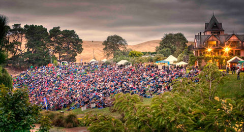 The crowd enjoying an earlier concert in the Pegasus Bay amphitheatre.