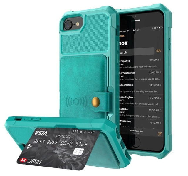 PU Leather Wallet Car magnetic Case for iPhone X XS XR XS Max 6 