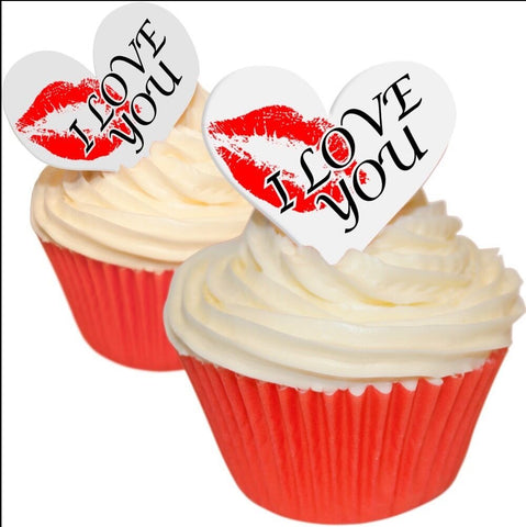 Cake Craft - I Love You Heart Wafer Toppers