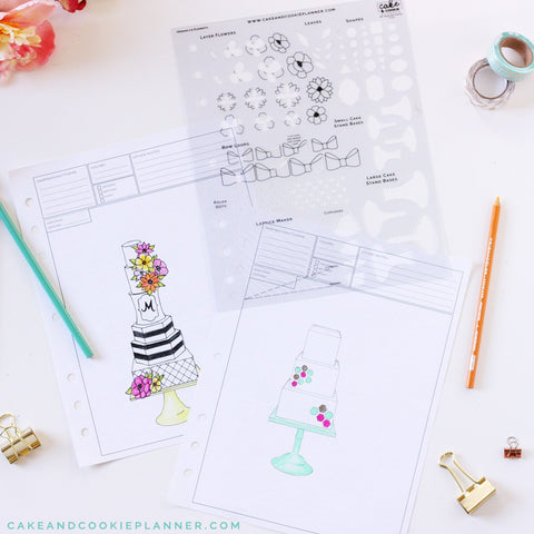 Cake and Cookie Planner Elements Cake Sketching Templates