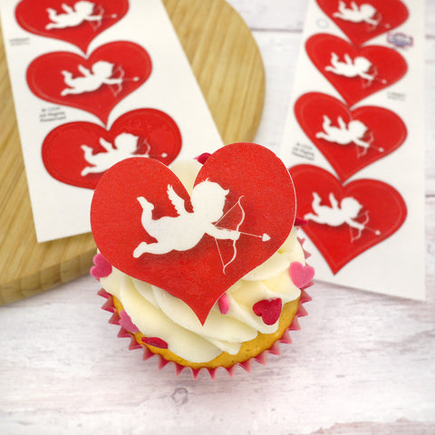 Cake Craft - Cupid Heart Wafer Toppers