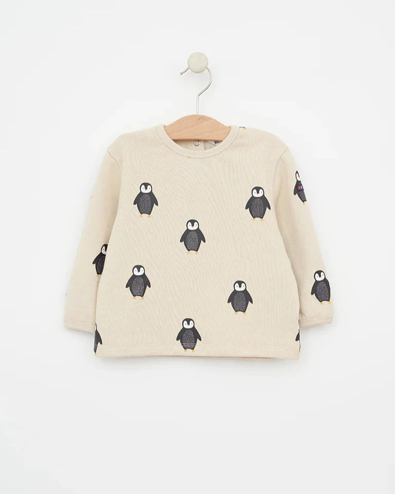 Penguin Printed Fleece Sweatshirt and Sweatpants Set