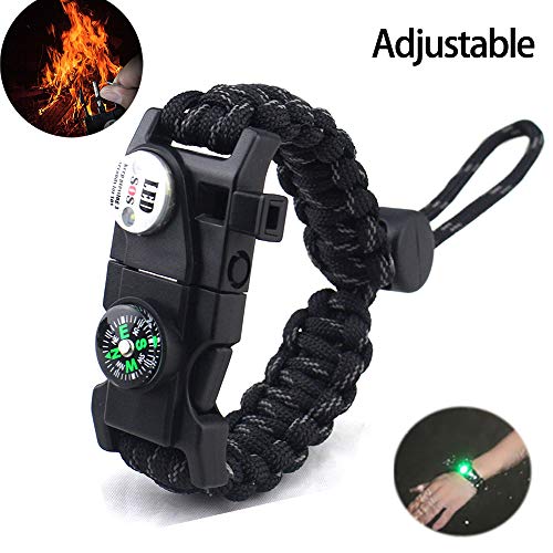 Paracord Survival Bracelet (Pair) - Flint Fire Starter - Whistle - Compass  - Mini Saw - Strong Rescue Rope - Adjustable Band Size - Camping -  Bushcraft - Emergency Kit : Amazon.sg: Sporting Goods