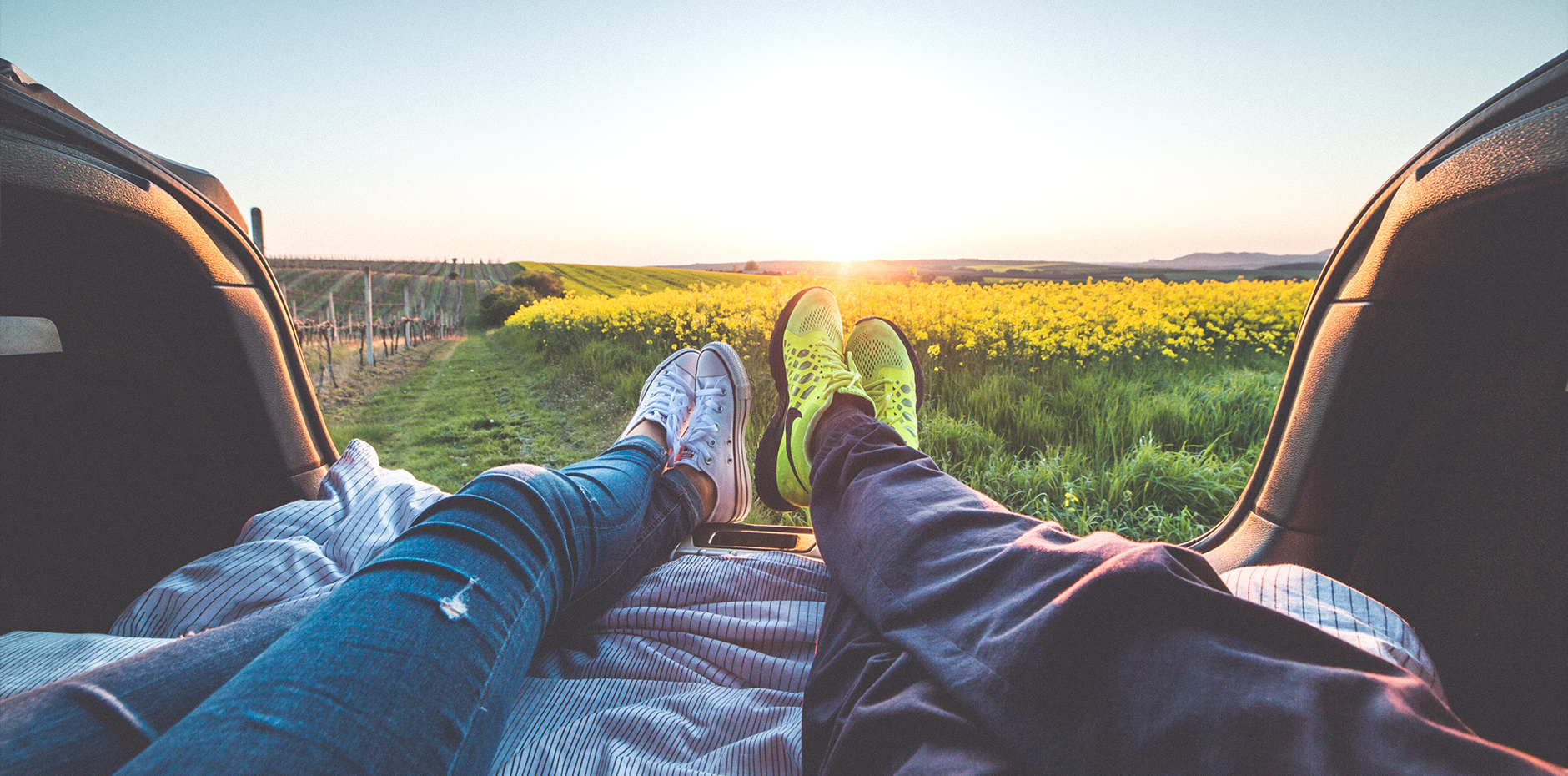 couple enjoying a summers evening