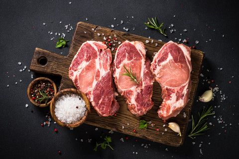 meat kept on a cutting board