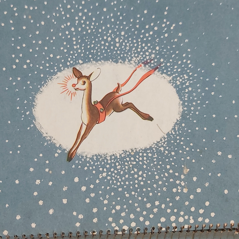 Reindeer illustration from vintage Rudolph the Red-Nosed Reindeer book