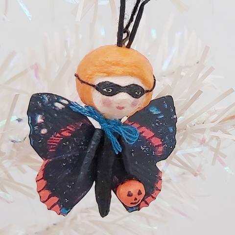 spun cotton butterfly girl ornament for Halloween
