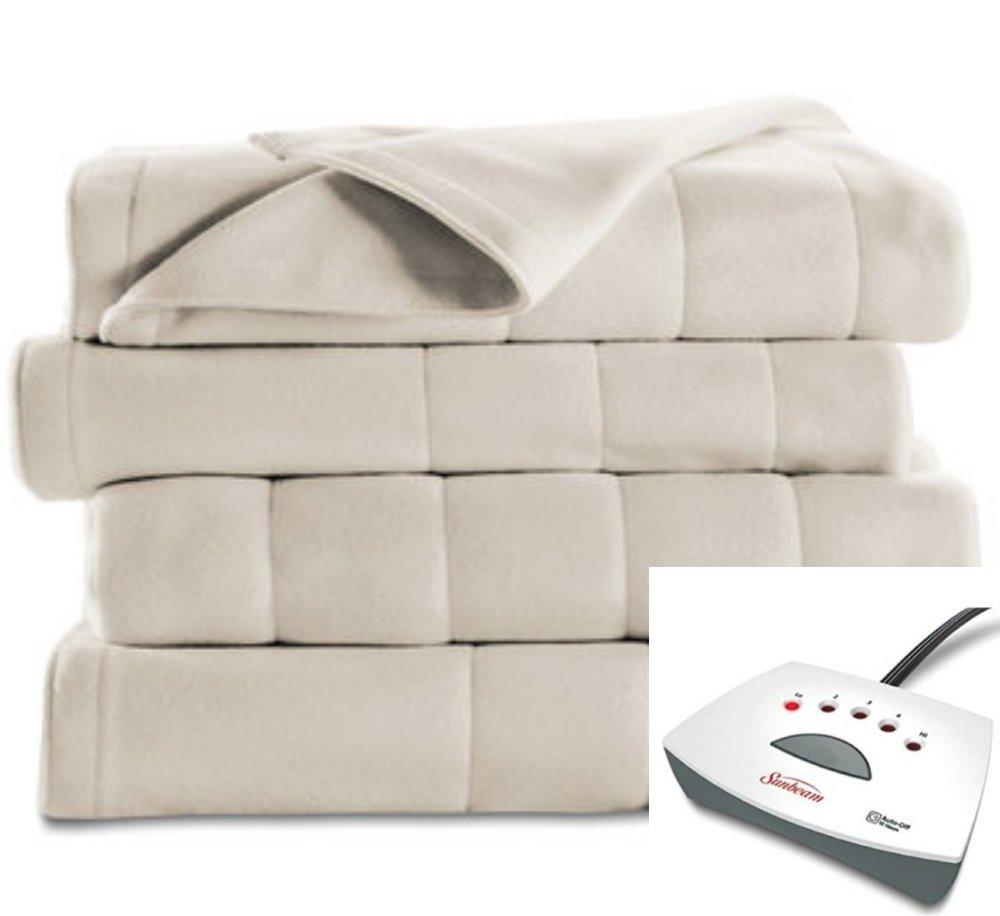 Full Size 10 Hour Shut Off 5 Heat Setting Sunbeam Heated Fleece Electric Blanket Electric Blankets Blankets Throws Pa Padanggoid