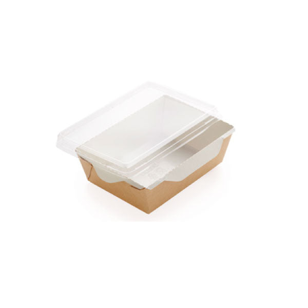 Contenitore Tondo Kraft con Coperchio in Plastica, Poke Bowl