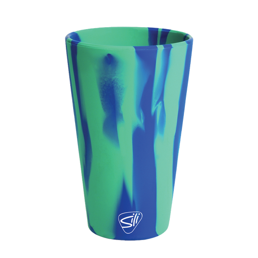 Silipint: Silicone Pint Glasses: 2 Pack Arctic Sky - 16oz Unbreakable Cups, Flexible, Hot/Cold, Reusable, Easy Grip