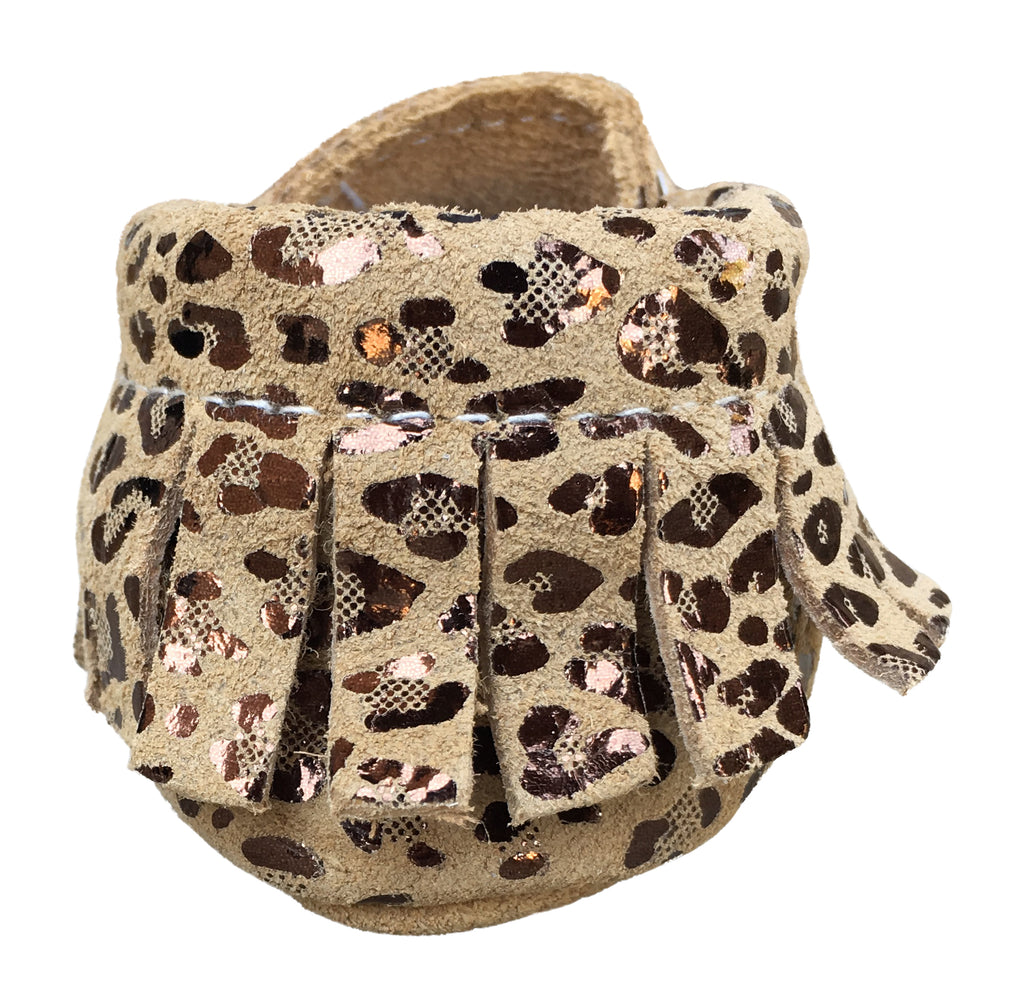 leopard moccasins with fringe