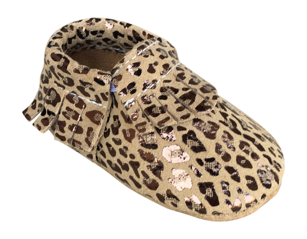 leopard moccasins with fringe