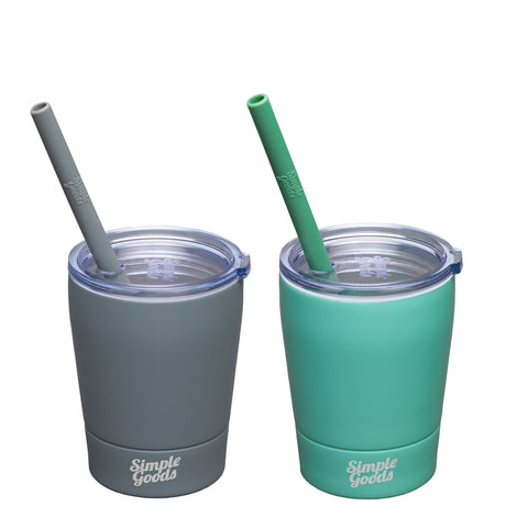 Grey/Teal Kid Tumblers 2 Pack - Midi, 12 oz – Lucky Love