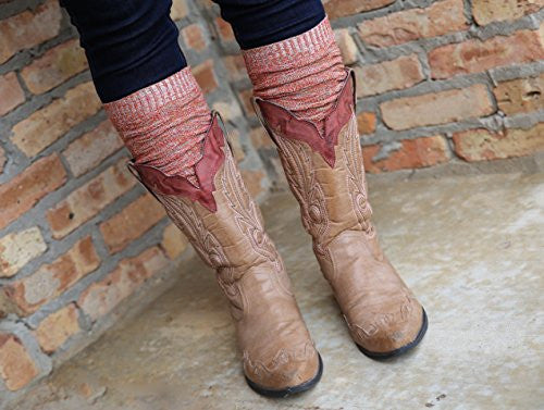 Teal Marled Knee Length Boot Socks