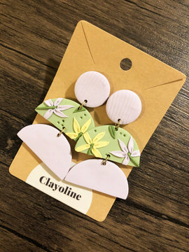 Floral Tiers Clay Earrings