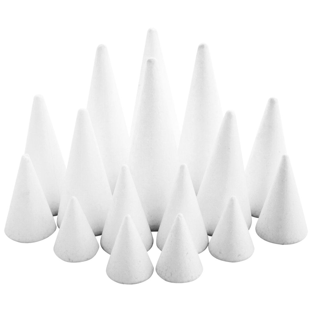 30pcs White Cone Shape Christmas Tree Polystyrene Cone Foam