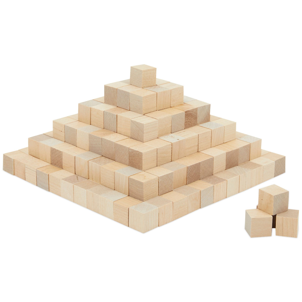 Bright Creations 100 Piece Wooden Blocks for Crafts, Colorful