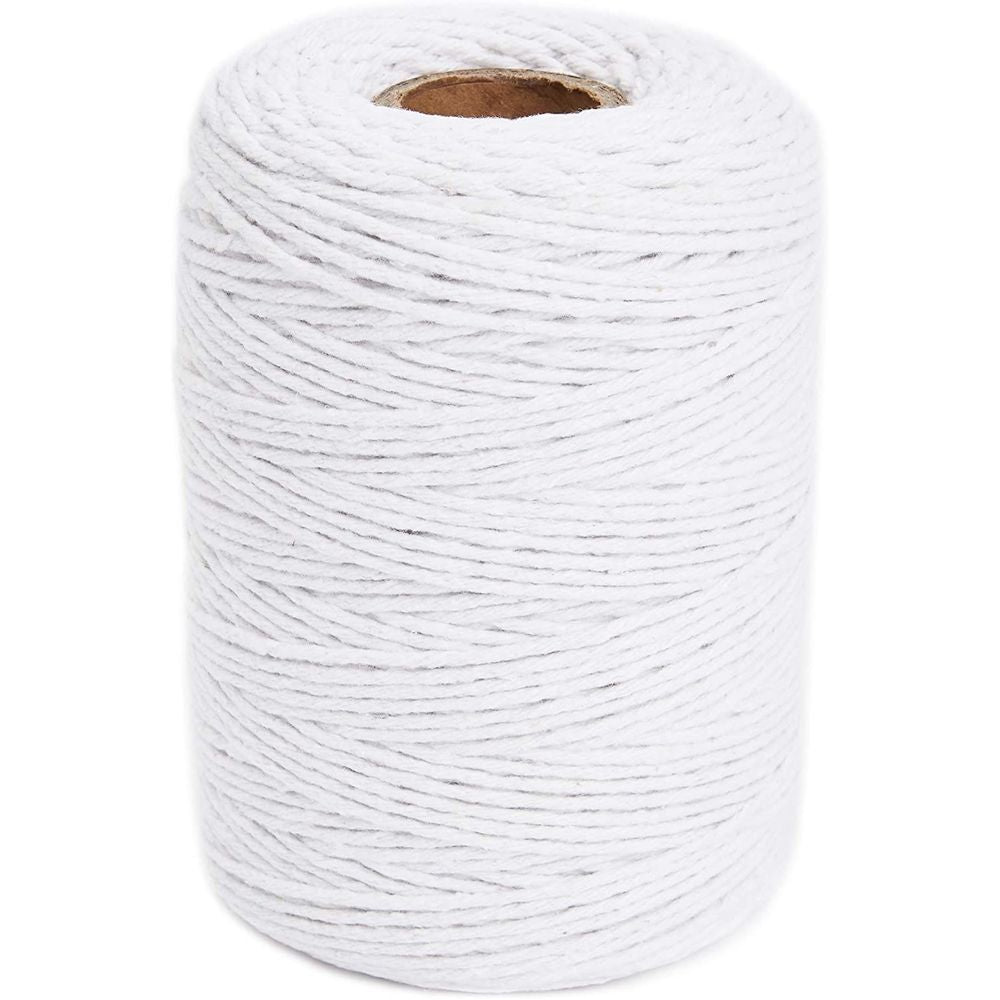 Cotton Bakers Twine,328 Feet 2MM Natural White Cotton String for Crafts,Gift  Wrapping String,Arts & Crafts,Home Decor,Gift Packaging 