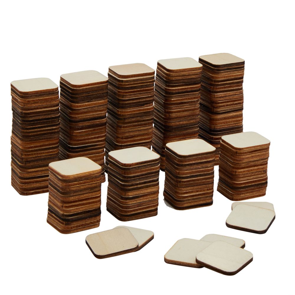 5 Wooden squares, large wood square tiles, set of 10 – Craft Supply House