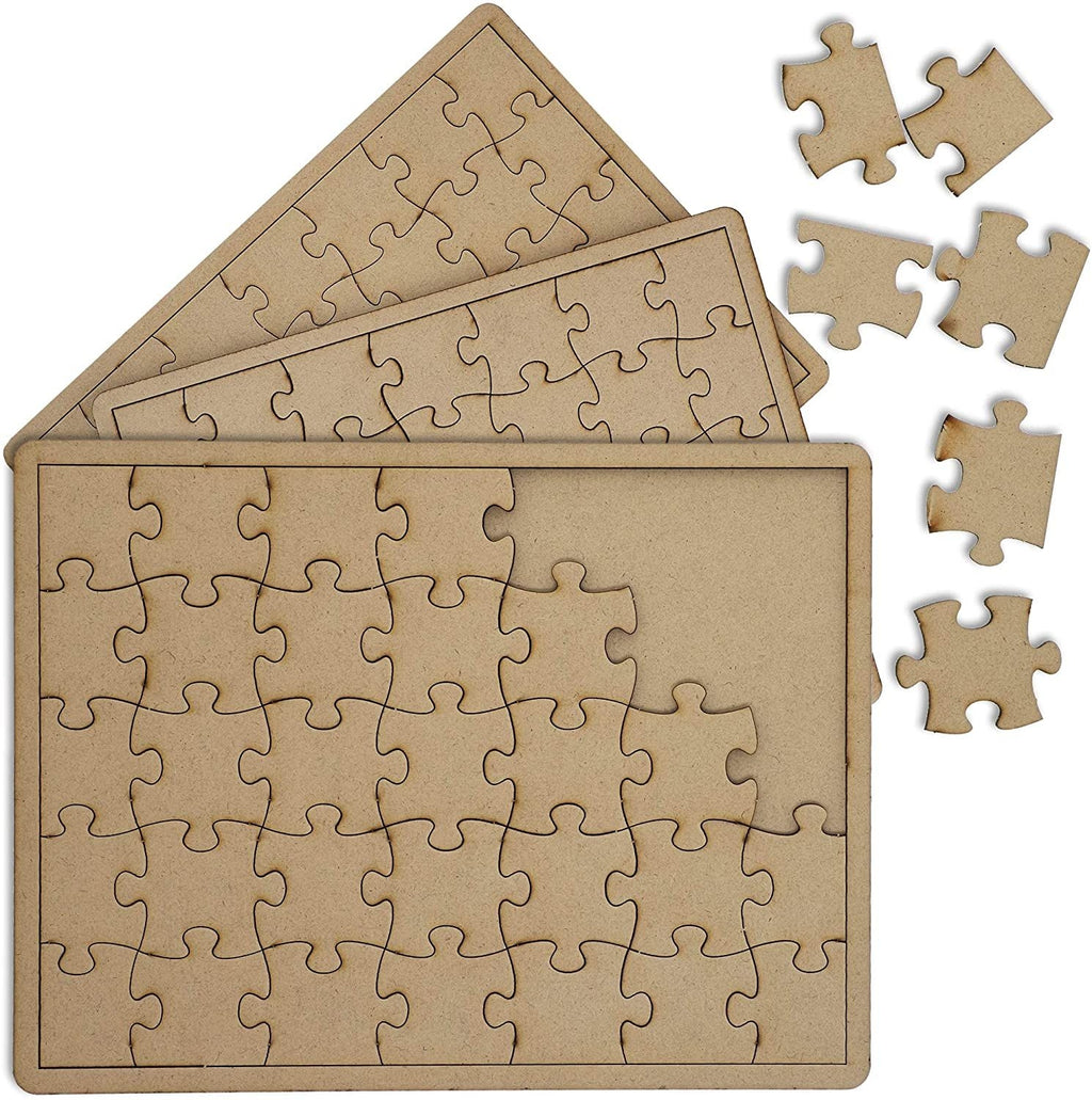 Blank Puzzle 8 Pack Blank Puzzles to Draw On Blank Puzzle Pieces to Write  On Blank Jigsaw Puzzle White DIY Puzzle for Kids to Draw and Write Makes