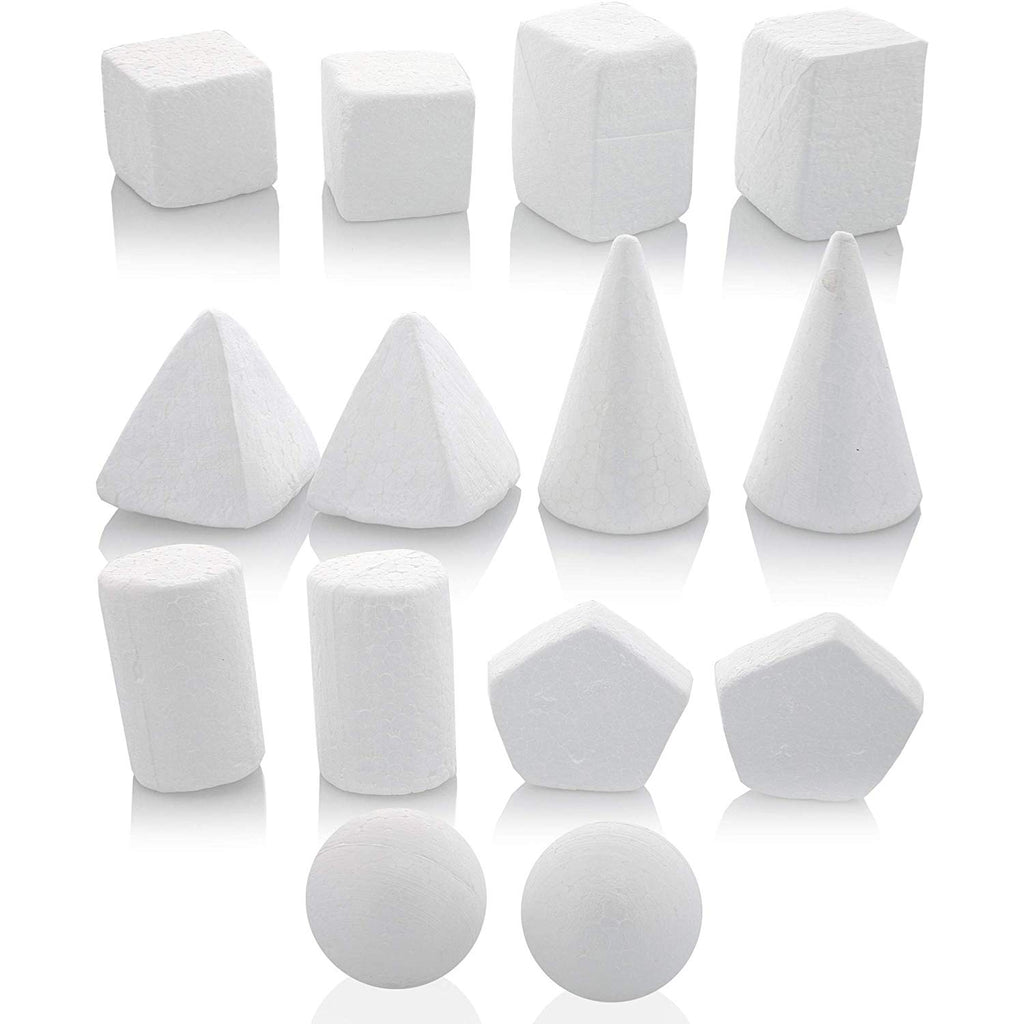 Foam Cones for Crafts (1.9 x 4.2 in, White, 24 Pack