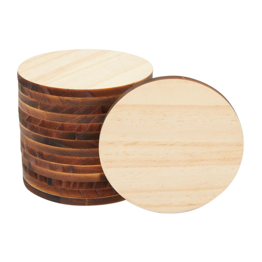 Natural Wood Slices, Predrilled with 33 Feet of Twine (2.4-2.8 in
