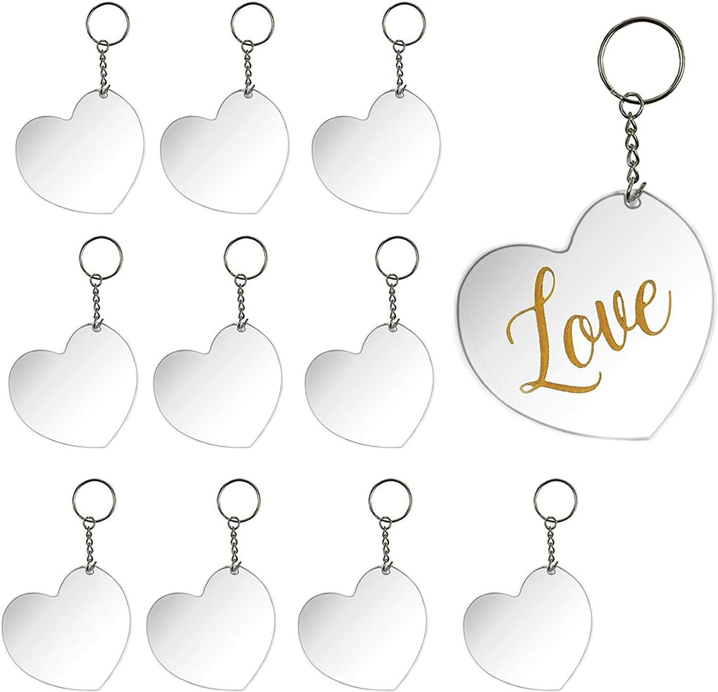 Wood Keychain Blanks, Round, Oval, Heart, and Rectangle for Crafts