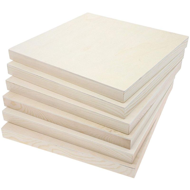 6 Pack 10x10 Wood Panels for Painting, Unfinished Wood Canvas Boards, 7/8  Deep Cradle Artist Wall Canvases for Crafts