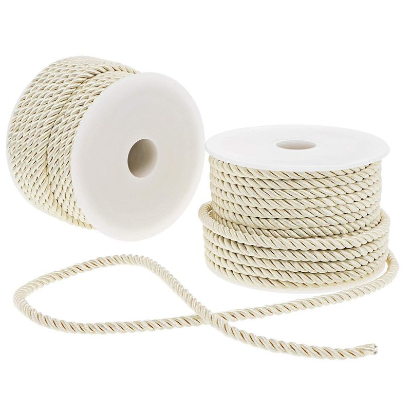 Silver and Gold Nylon Twisted Cord Trim Rope for Crafts (36 Yards, 2 P –  BrightCreationsOfficial