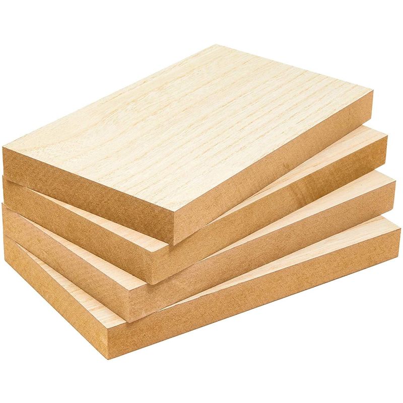 Unfinished Wood Blocks for Crafts, Painting, Wood Burning (8 x 8 x 1 in, 4 Pack)