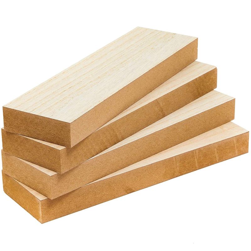 Bright Creations Unfinished MDF Wood Squares for Crafts, Wooden Blocks, 1 inch Thick (6x6 in, 4 Pack)