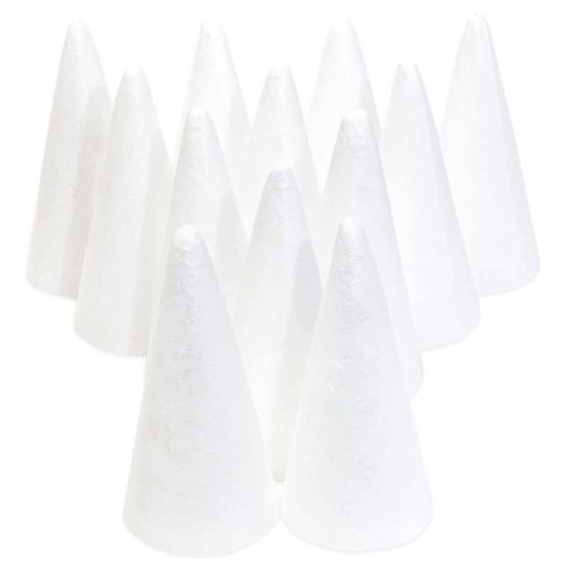 Bright Creations 16 Pack White Foam Cones For Art And Crafts