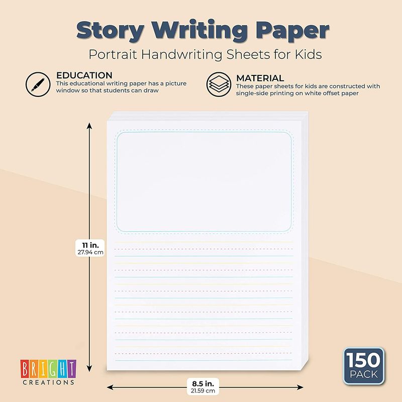 Lined Handwriting Paper Sheets Story Telling Pages For Kids 8 5 X 11 Brightcreationsofficial