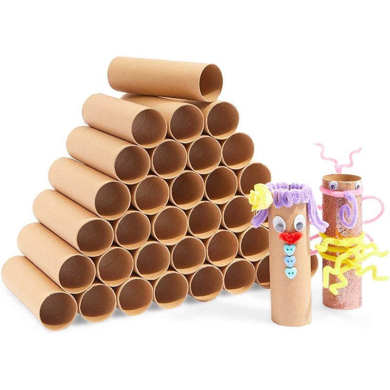 Brown Cardboard Tubes for Crafts, DIY Craft Paper Roll (1.75 x 10 In, 12 Pk)