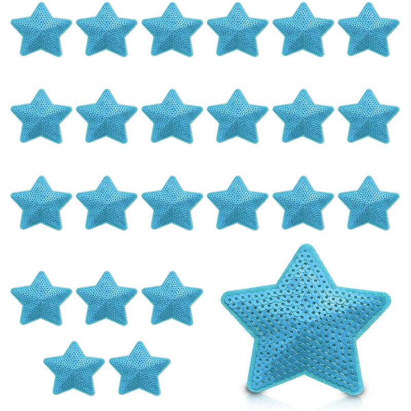 40Pieces Blue Five-Pointed Star Patches, Small Star Embroidery Patches,  Clothing Luggage Decorations, DIY Design Accessories