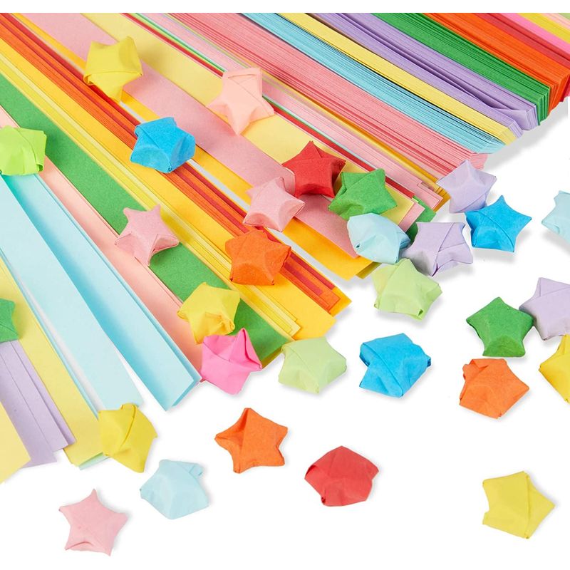 Origami Star Paper Strips, Double Sided, 15 Colors (2400 Sheets