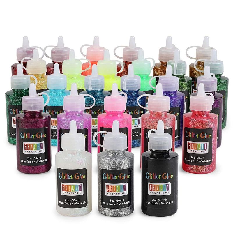 Neon Metallic Glitter Glue Bottles for Arts and Crafts (20 ml, 12 Pack –  BrightCreationsOfficial