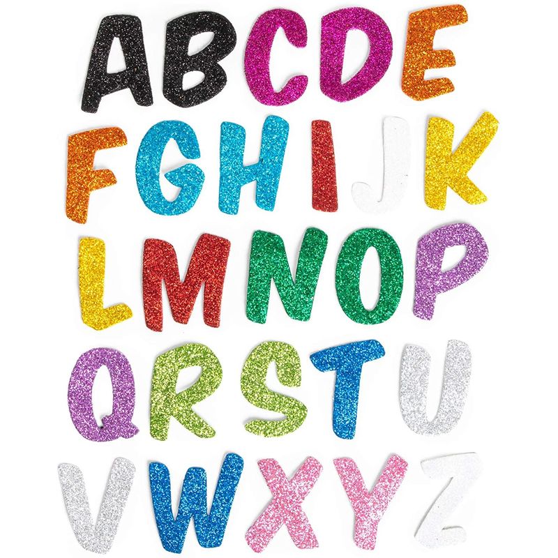 kin Blozend Onbepaald Glitter Foam Alphabet Letter Stickers for Kids, Self Adhesive, A-Z in –  BrightCreationsOfficial