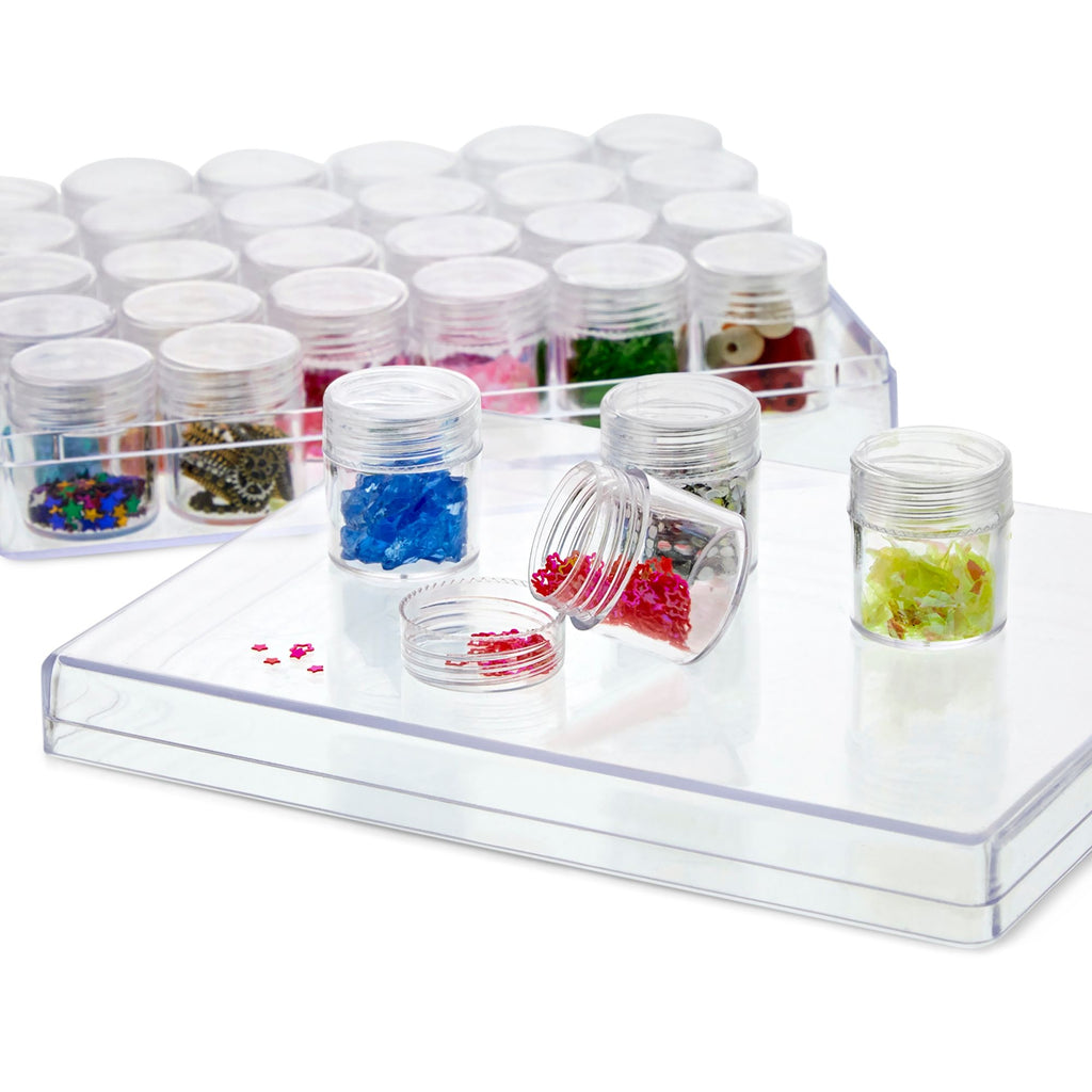 6 Pack Plastic Jewelry Organizer Box with Labels and Dividers for Custom Organization (7 x 4 x 1 in)